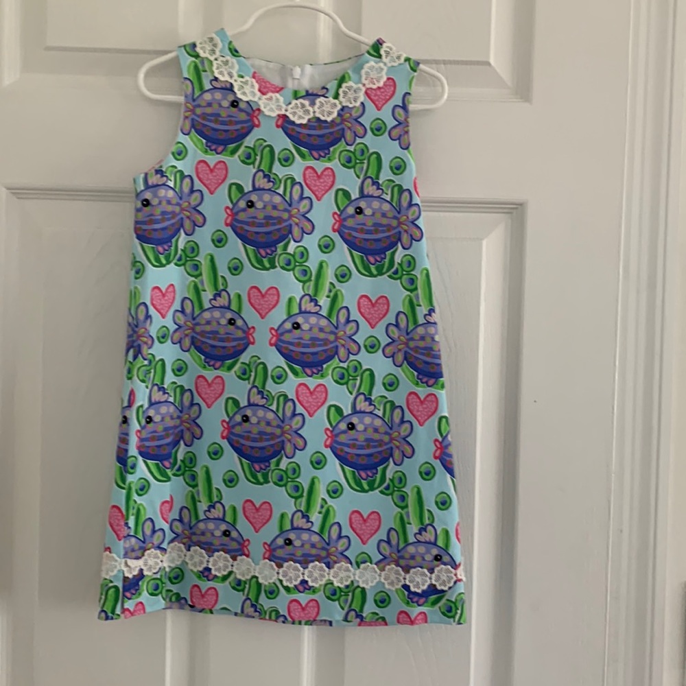 J Bailey girls lined frog dress